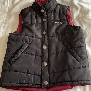 Boys black DKNY puffer vest
